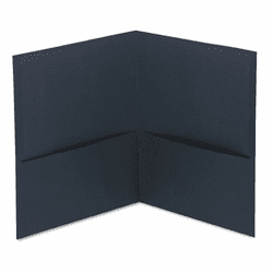 UNV56638 Two-Pocket Portfolio, Embossed Leather Grain Paper, Dark Blue, 25/Box By UNIVERSAL OFFICE PRODUCTS