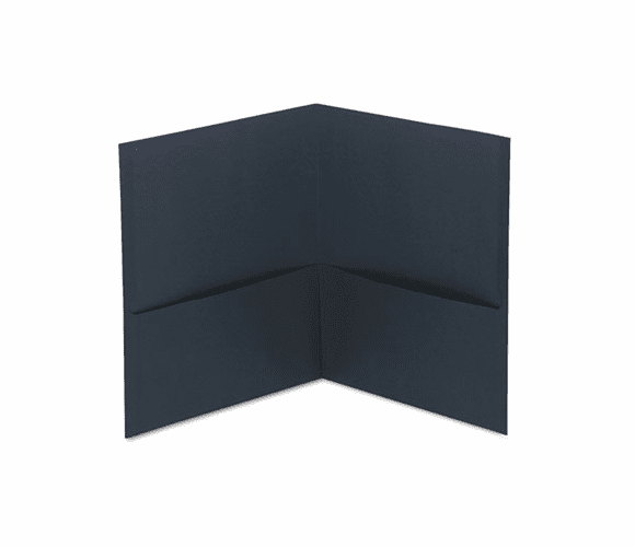 UNV56638 Two-Pocket Portfolio, Embossed Leather Grain Paper, Dark Blue, 25/Box By UNIVERSAL OFFICE PRODUCTS