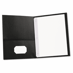 UNV57114 Two-Pocket Portfolios w/Tang Fasteners, 11 x 8-1/2, Black, 25/Box By UNIVERSAL OFFICE PRODUCTS