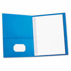 UNV57115 Two-Pocket Portfolios w/Tang Fasteners, 11 x 8-1/2, Light Blue, 25/Box By UNIVERSAL OFFICE PRODUCTS