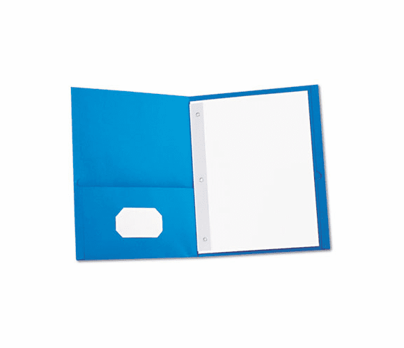 UNV57115 Two-Pocket Portfolios w/Tang Fasteners, 11 x 8-1/2, Light Blue, 25/Box By UNIVERSAL OFFICE PRODUCTS