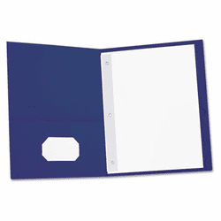 UNV57116 Two-Pocket Portfolios w/Tang Fasteners, 11 x 8-1/2, Dark Blue, 25/Box By UNIVERSAL OFFICE PRODUCTS