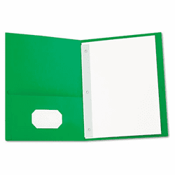 UNV57117 Two-Pocket Portfolios w/Tang Fasteners, 11 x 8-1/2, Green, 25/Box By UNIVERSAL OFFICE PRODUCTS