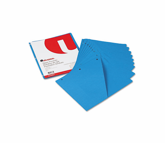 UNV61681 Slash-Cut Pockets for Three-Ring Binders, Jacket, Letter, 11 Pt., Blue, 10/Pack By UNIVERSAL OFFICE PRODUCTS