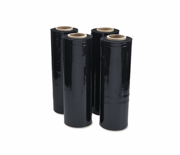 UNV62120 Black Stretch Film, 18w x 1,500' Roll, 20 Micron (80 Gauge), 4 Rolls/Carton By UNIVERSAL OFFICE PRODUCTS