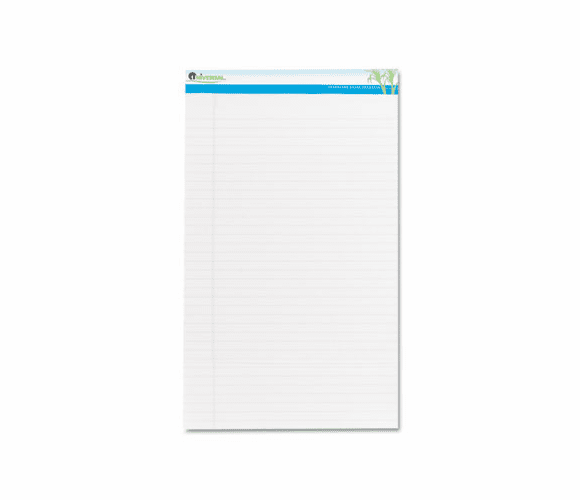UNV65000 Sugarcane Based Writing Pads, Wide Rule, 14 x 8-1/2, White, 2 50-Sheet Pads/Pk By UNIVERSAL OFFICE PRODUCTS