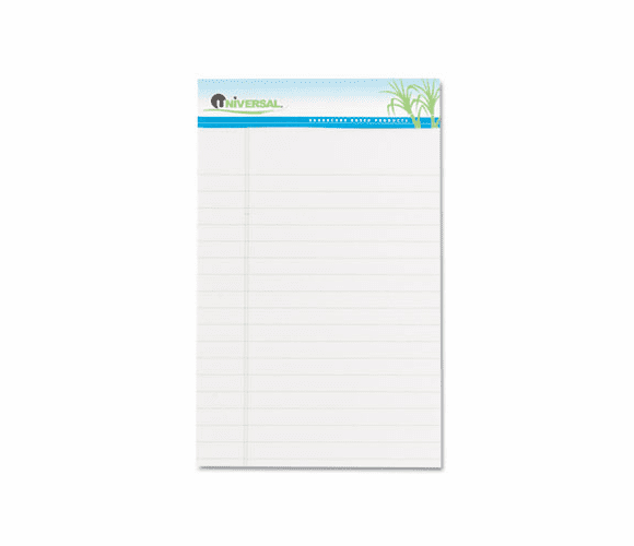 UNV66300 Sugarcane Based Writing Pads, Wide Rule, 8 x 5, White, 2 50-Sheet Pads/Pack By UNIVERSAL OFFICE PRODUCTS