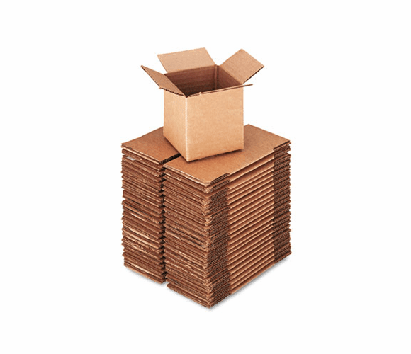 UNV684184 Corrugated Kraft Fixed-Depth Shipping Carton, 4w x 4l x 4h, Brown, 25/Bundle By UNIVERSAL OFFICE PRODUCTS
