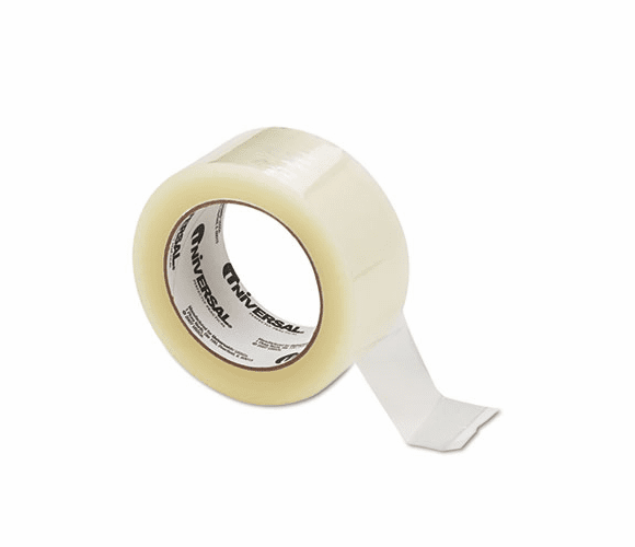 UNV73000 Quiet Carton Sealing Tape, 2" x 110 yards, 3" Core, Clear, 6/Box By UNIVERSAL OFFICE PRODUCTS