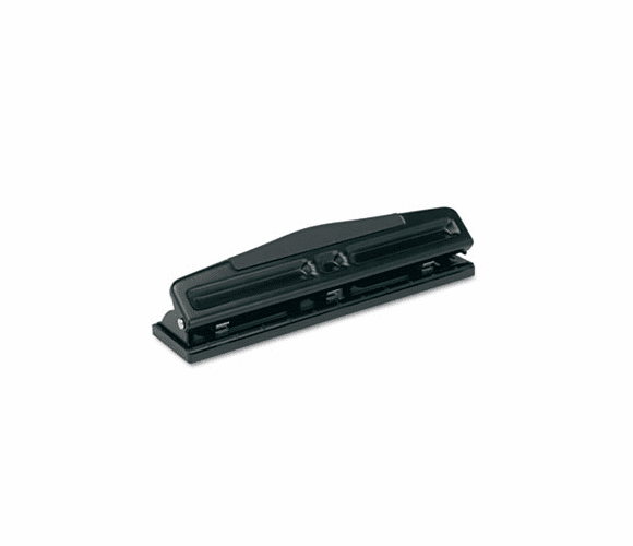 UNV74323 12-Sheet Deluxe Two- and Three-Hole Adjustable Punch, 9/32" Holes, Black By UNIVERSAL OFFICE PRODUCTS
