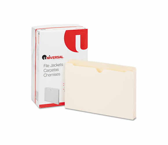 UNV74500 Economical File Jackets with 1 1/2 Expansion, Legal, 11 Point Manila, 50/Box By UNIVERSAL OFFICE PRODUCTS