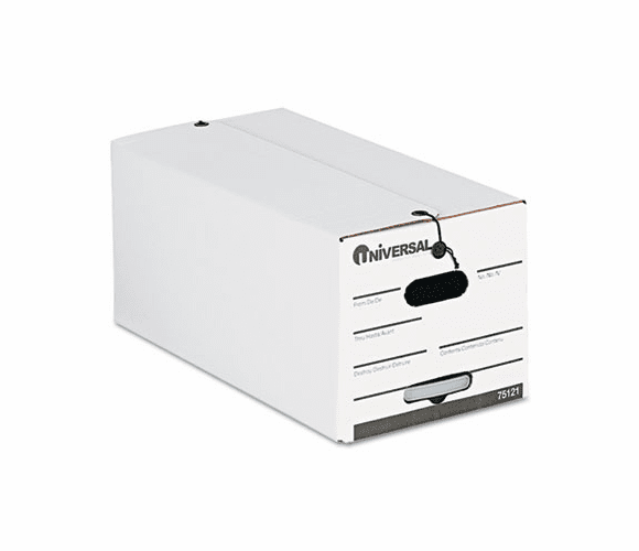 UNV75121 String/Button Storage Box, Letter, Fiberboard, White, 12/Carton By UNIVERSAL OFFICE PRODUCTS