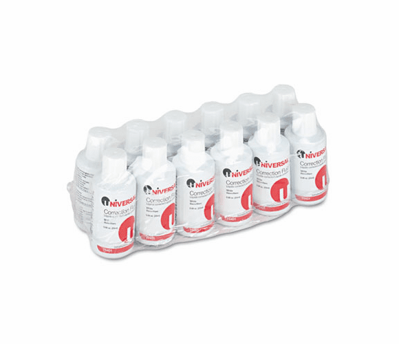 UNV75401 Correction Fluid, .68 oz Bottle, White, 12/Pack By UNIVERSAL OFFICE PRODUCTS