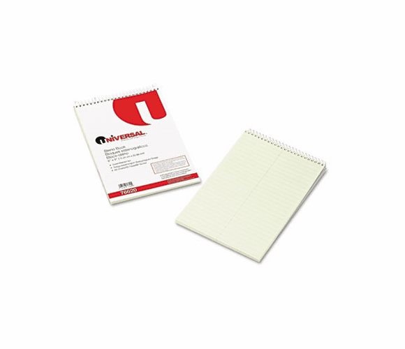 UNV76620 Steno Book, Gregg Rule, 6 x 9, Green, 60 Sheets/Pad By UNIVERSAL OFFICE PRODUCTS