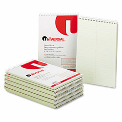 UNV76920 Steno Book, Gregg Rule, 6 x 9, Green, 70 Sheets/Pad By UNIVERSAL OFFICE PRODUCTS