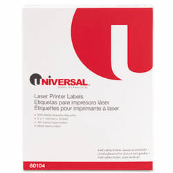 UNV80104 Laser Printer Permanent Labels, 1 x 4, White, 100 Sheets, 2000/Box By UNIVERSAL OFFICE PRODUCTS