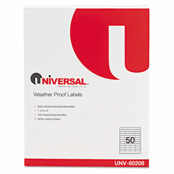 UNV80106 Laser Printer Permanent Labels, 1-1/3 x 4, White, 1400/Box By UNIVERSAL OFFICE PRODUCTS