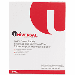 UNV80107 Laser Printer Permanent Labels, 2 x 4, White, 1000/Box By UNIVERSAL OFFICE PRODUCTS