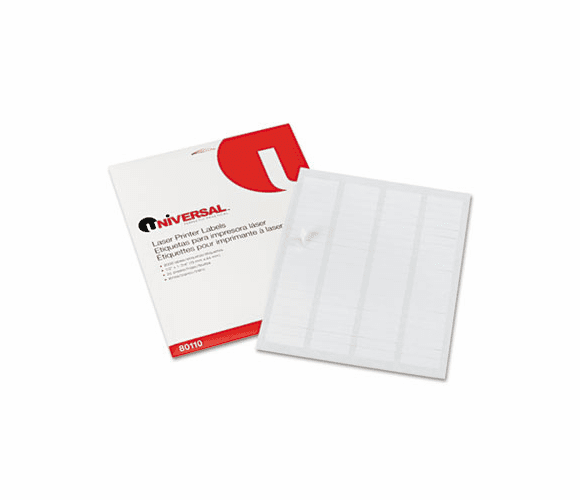 UNV80110 Laser Printer Permanent Labels, 1/2 x 1-3/4, White, 2000/Pack By UNIVERSAL OFFICE PRODUCTS