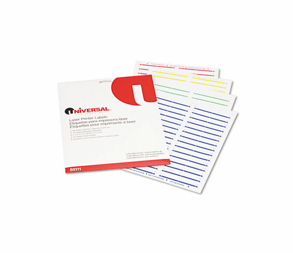 UNV80111 Laser Printer File Folder Labels, 2/3 x 3-1/2, Assorted, 750/Pack By UNIVERSAL OFFICE PRODUCTS