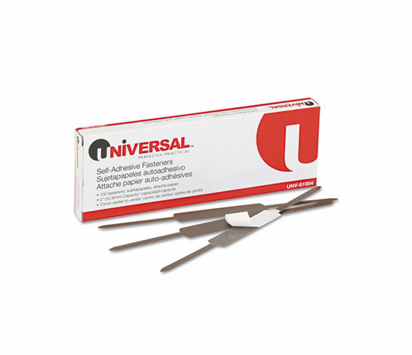 UNV81004 Self-Adhesive Paper and File Fasteners, Two Inch Capacity, 100/Box By UNIVERSAL OFFICE PRODUCTS