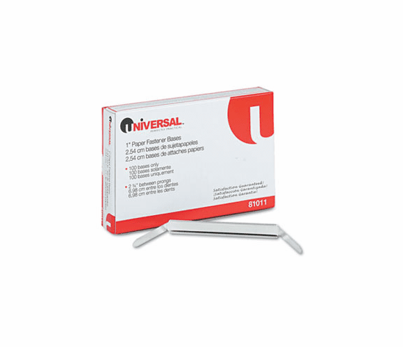 UNV81011 Prong Base for Paper File Fasteners, One Inch Capacity, 100/Box By UNIVERSAL OFFICE PRODUCTS