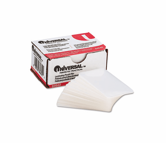 UNV84642 Clear Laminating Pouches, 5 mil, 2 3/16 x 3 11/16, Business Card Size, 100 By UNIVERSAL OFFICE PRODUCTS