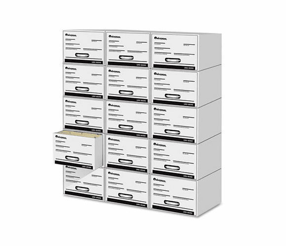 UNV85300 Heavy-Duty Storage Box Drawer, Letter, 14 x 25 1/2  x 11 1/2, White, 6/Carton By UNIVERSAL OFFICE PRODUCTS