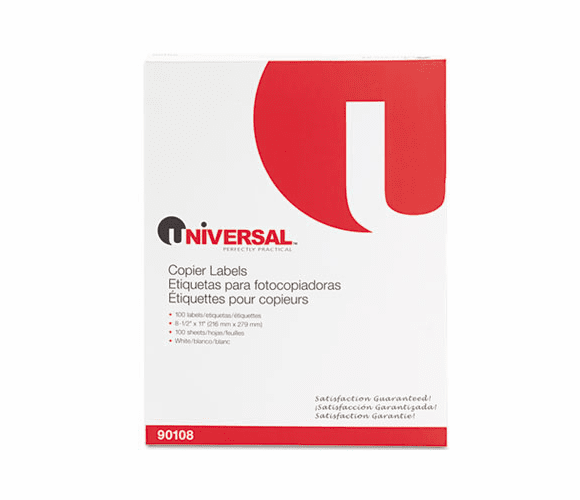 UNV90108 Shipping Labels for Copiers, 8-1/2 x 11, Bright White, 100/Box By UNIVERSAL OFFICE PRODUCTS