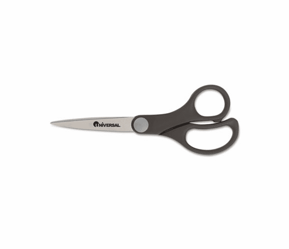 UNV92008 Economy Scissors, 7" Length, Straight Handle, Stainless Steel, Black By UNIVERSAL OFFICE PRODUCTS