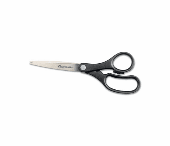 UNV92009 Economy Scissors, 8" Length, Straight Handle, Stainless Steel, Black By UNIVERSAL OFFICE PRODUCTS