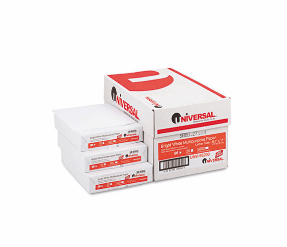 UNV9520PLT Multipurpose Paper, 98 Brightness, 20lb, 8-1/2 x 11, White, 200,000 Sheets By UNIVERSAL OFFICE PRODUCTS