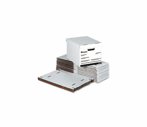 UNV95224 Quick Set-Up Lift-Off Lid Storage Box, Letter/Legal, Fiberboard, White, 12/Ctn By UNIVERSAL OFFICE PRODUCTS