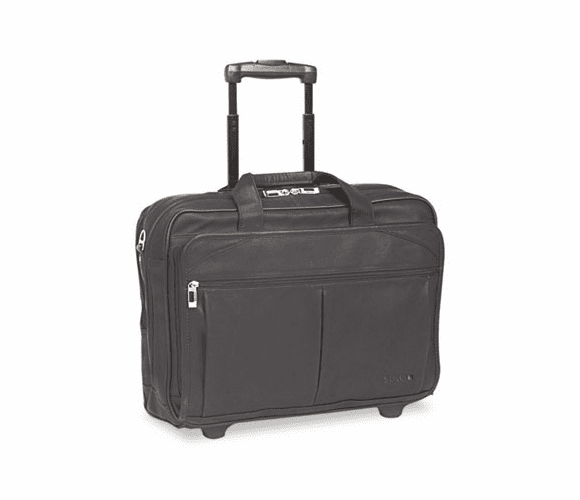 USLD5294 Rolling Laptop Computer Case, Leather, 17 x 8 x 13-1/2, Black By UNITED STATES LUGGAGE