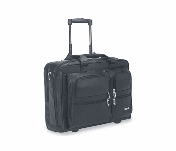 USLD9574 Rolling Leather Laptop Case For Up To 15.6" Laptop, Black By UNITED STATES LUGGAGE