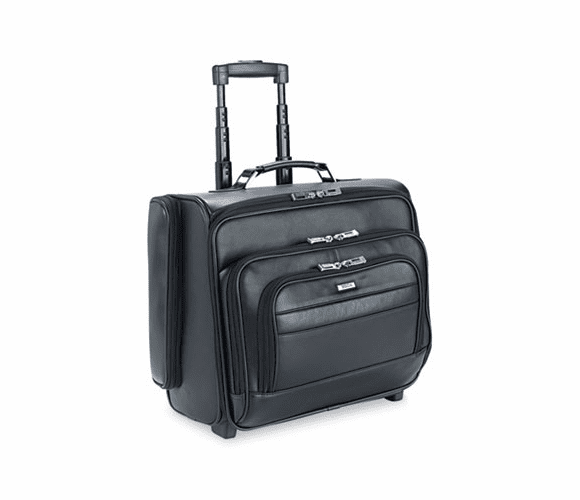 USLD9644 Rolling Laptop Case/Overnighter, Leather, 15-1/2 x 10 x 14, Black By UNITED STATES LUGGAGE