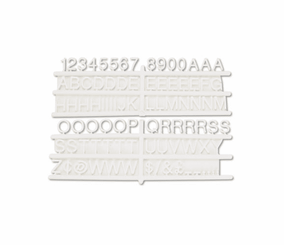 USS3729 Tabbee Sign Characters, Tab, White, 3/4"h, 258/Set By U. S. STAMP & SIGN