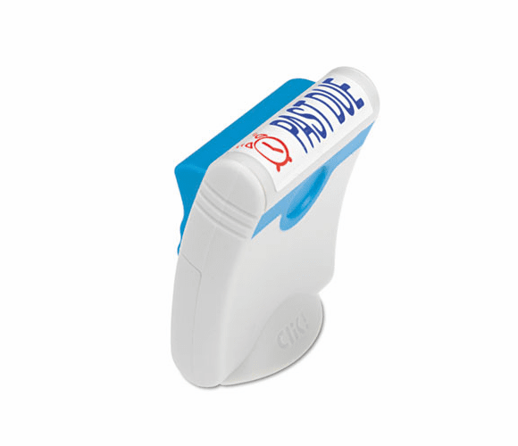 USS4711 Premium Two-Color Message Stamp, PAST DUE, Re-Inkable, Blue/Red By U. S. STAMP & SIGN