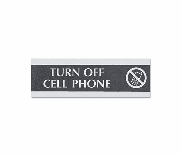USS4759 Century Series Office Sign,"Turn Off Cell Phone", 9 x 3 By U. S. STAMP & SIGN