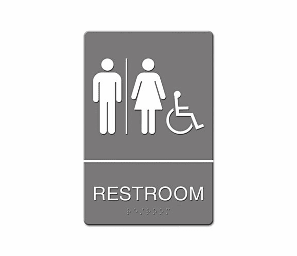 USS4811 ADA Sign, Restroom/Wheelchair Accessible Tactile Symbol, Molded Plastic, 6 x 9 By U. S. STAMP & SIGN