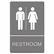 USS4812 ADA Sign, Restroom Symbol Tactile Graphic, Molded Plastic, 6 x 9, Gray By U. S. STAMP & SIGN