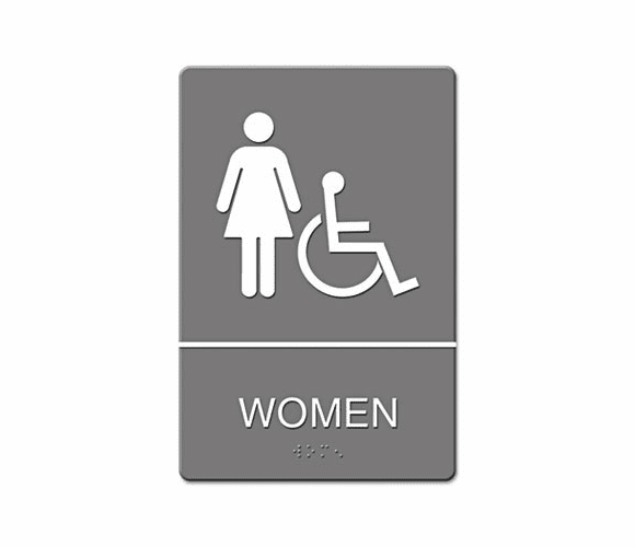 USS4814 ADA Sign, Women Restroom Wheelchair Accessible Symbol, Molded Plastic, 6 x 9 By U. S. STAMP & SIGN