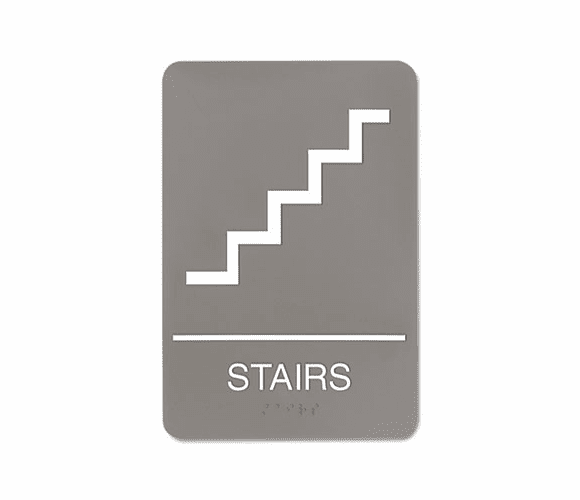 USS5401 ADA Sign, 6 x 9, Stairs, Gray By U. S. STAMP & SIGN
