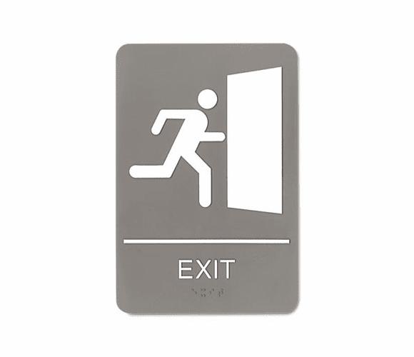 USS5402 ADA Sign, 6 x 9, Exit, Gray By U. S. STAMP & SIGN