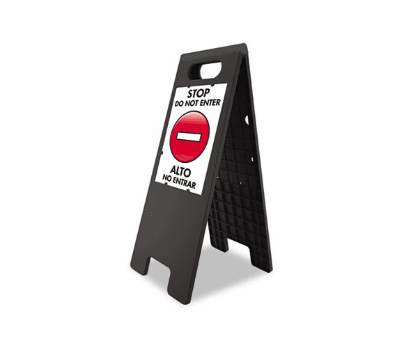 USS5694 Floor Tent Sign, Doublesided, Plastic, 10 1/2 x 25 1/2, Black By U. S. STAMP & SIGN