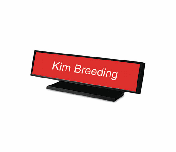 USS5703 Architectural Desk Sign with Name Plate, Black, Radius Edge By U. S. STAMP & SIGN