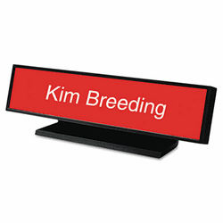 USS5703 Architectural Desk Sign with Name Plate, Black, Radius Edge By U. S. STAMP & SIGN