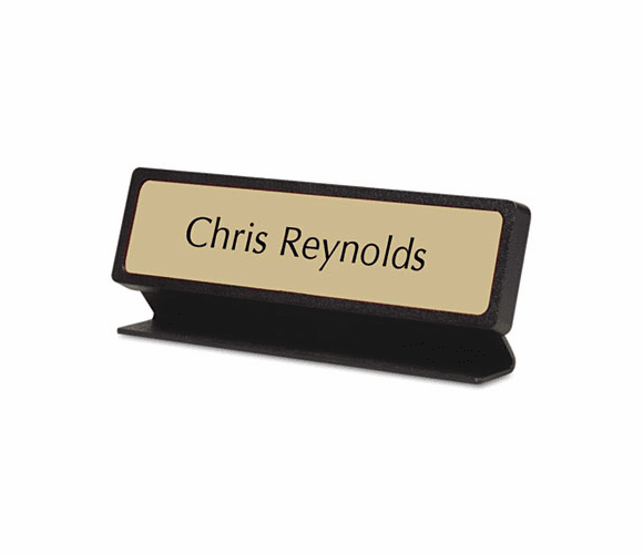 USS91200 Custom Desk/Counter Sign, 2x8, Black Designer Frame By U. S. STAMP & SIGN
