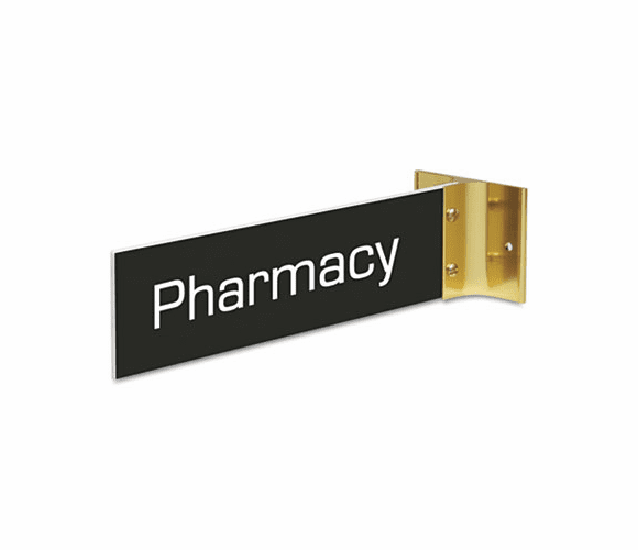 USS93300 Custom Engraved Hallway Sign, 2x8, Gold Holder By U. S. STAMP & SIGN