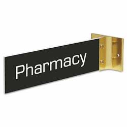 USS93300 Custom Engraved Hallway Sign, 2x8, Gold Holder By U. S. STAMP & SIGN